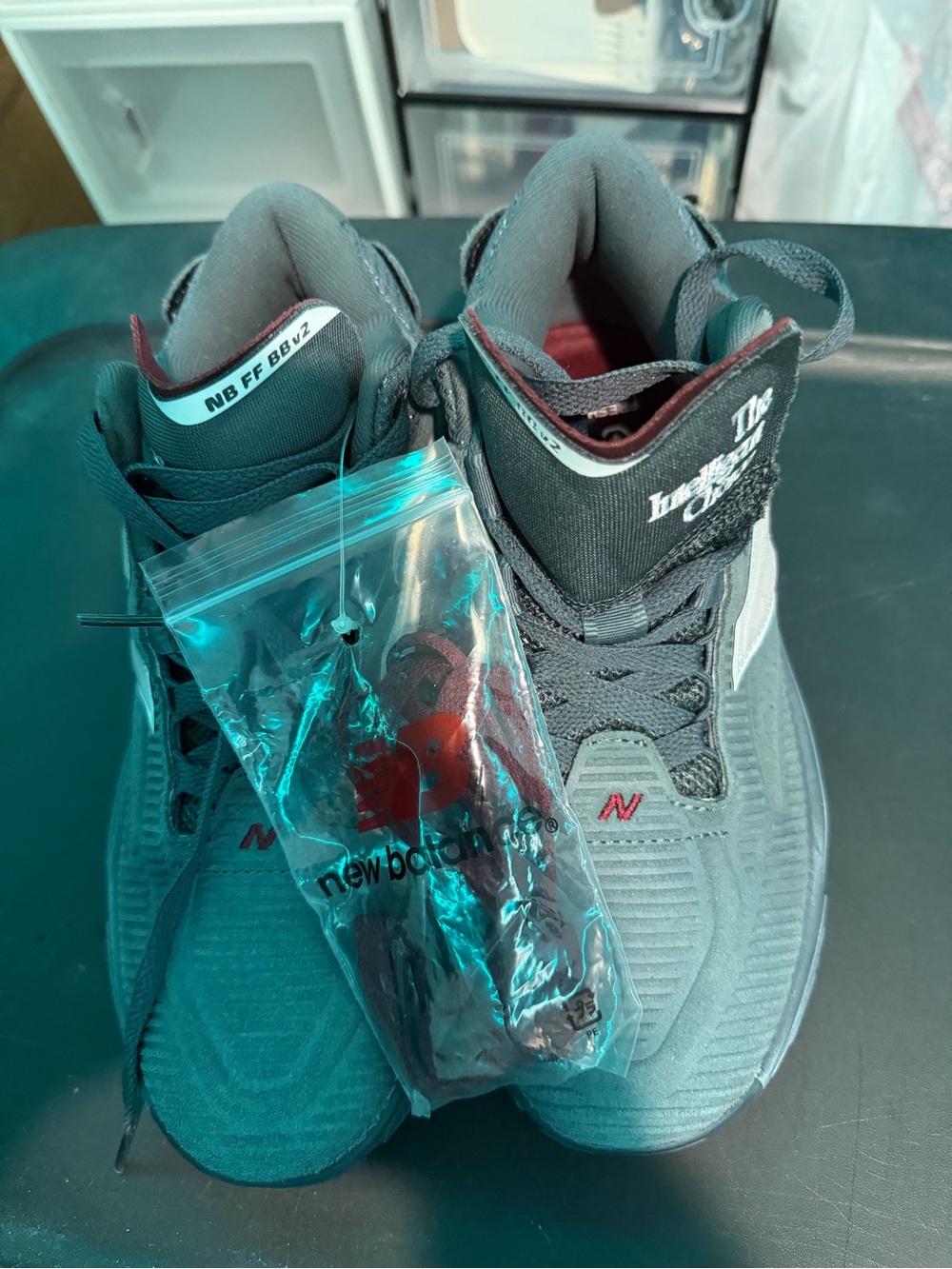 New Balance “Grey Day” Sneakers with Red Accents. Guaranteed Authentic!